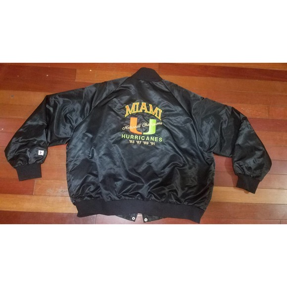 UM University of Miami hurricanes satin jacket